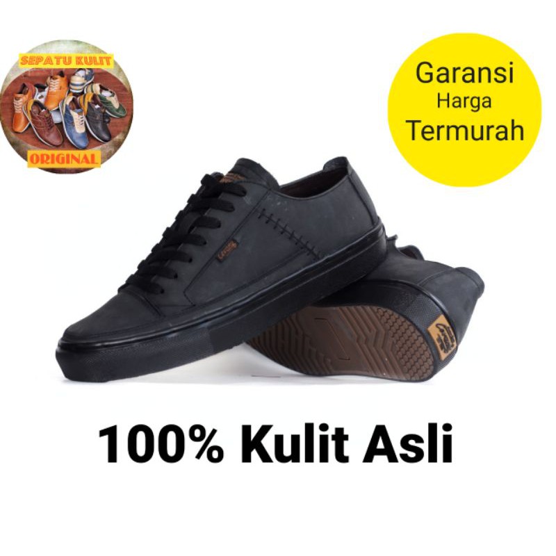 DANTE BLACK DOFF - Sepatu Sneakers Pria Kulit Asli Original 38 39 40 41 42 43 44