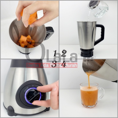 Blender stainless dan kaca Multifungsi 2 IN 1 OLL-YSY66