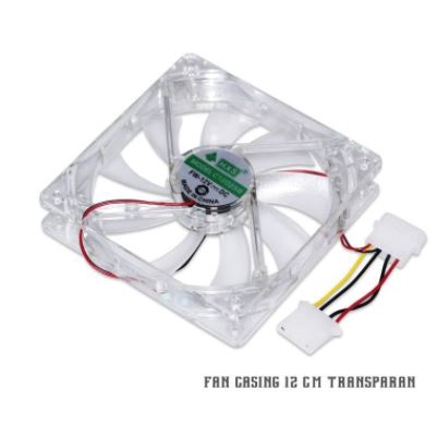 Fan case  HI led 120mm transparent Dc 12v for Cpu pc - Kipas casing komputer 12cm transparan