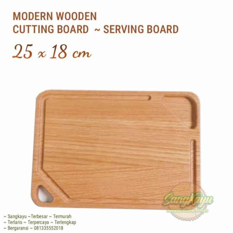 Nampan kayu talenan kayu jati mahoni wooden cutting board line edge 7