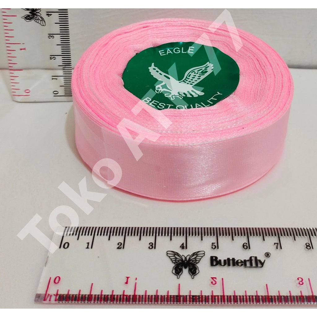 

Pita Kado Kain Satin 1" Satu inch Pink Muda READY STOCK READY STOCK