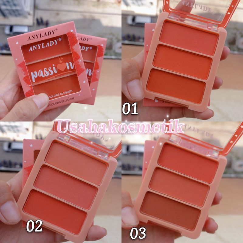 ECER!! BLUSH ON ANYLADY PASSION 3 WARNA ANY LADY NO. 889