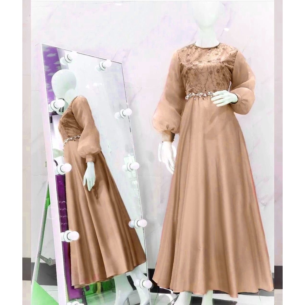 DRESS TSANIA FASHION WANITA MEWAH TERLARIS / GAMIS PAKAIAN PESTA / PAKAIAN MUSLIM GAUN