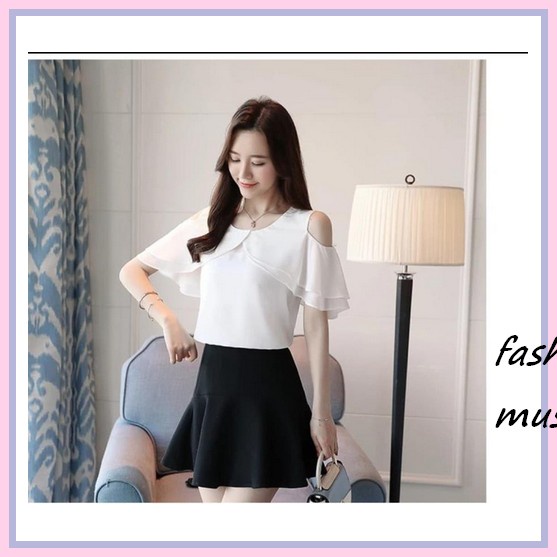 Diskon//Blouse Wanita Korean Style Sera Blouse Bahan Wolfis Blouse  Korean Style Blouse Wanita Kekin
