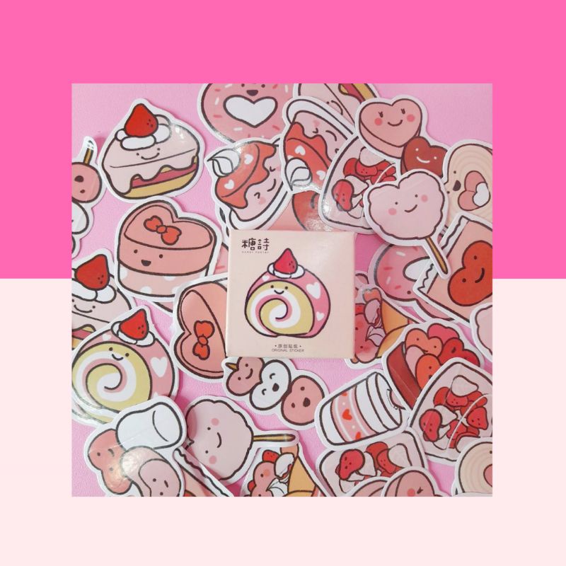 

Sticker Sweet Food Pink Cute/Stiker Lucu | Overjoyed Stuff