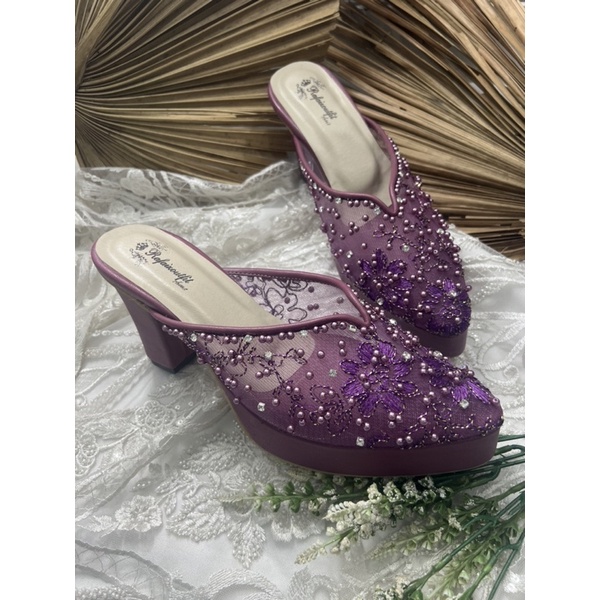 sepatu wanita pesta wedding ungu yasmika 9cm tahu