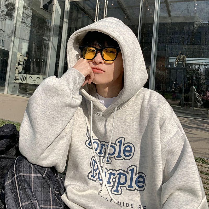 Hoodie Harajuku PORPLE PURPLE (S - 6XL) Jaket Lilac Lavender BIGSIZE OVERSIZE Korean Style Unisex Jumper Fleece