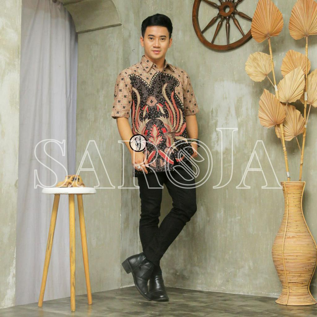 SAROJA | Couple Tunik Keluarga Manuk Kembar | Couple Tunik Batik | Couple Tunik Pasangan | Couple Tunik Ibu Anak Perempuan | Dress Lengan Panjang
