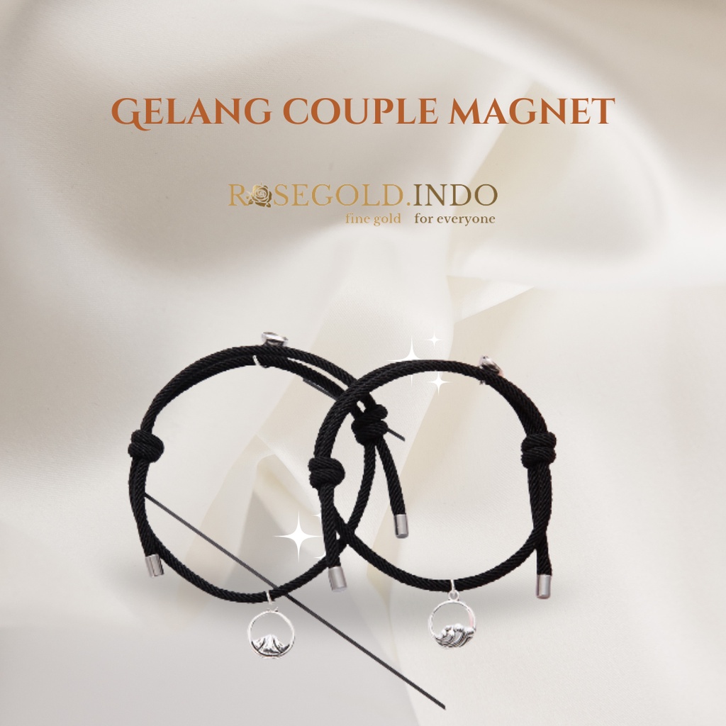 Gelang Couple Magnet Tali Kulit Bahan Sintetis Karakter Persahabatan Bestie