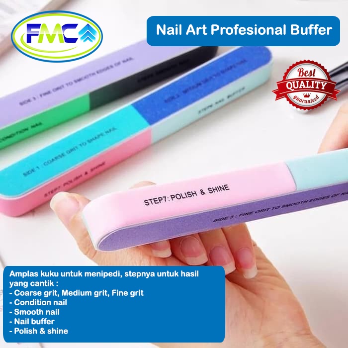 Kikir Kuku Menicure Pedicure Nail Buffer Brush Polish Amplas Block 7 Sisi Perawatan Tangan Kaki Alat Kecantikan