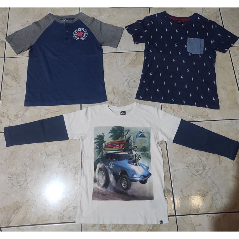 Kaos Anak laki 7-8thn Polo, Quicksilver, Oskhosh