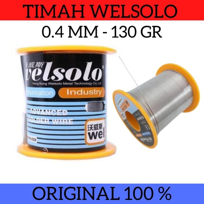 ORIGINAL WELSOLO vVS-740 Timah Solder Wire Lubang Ukuran 0.4mm 130gr