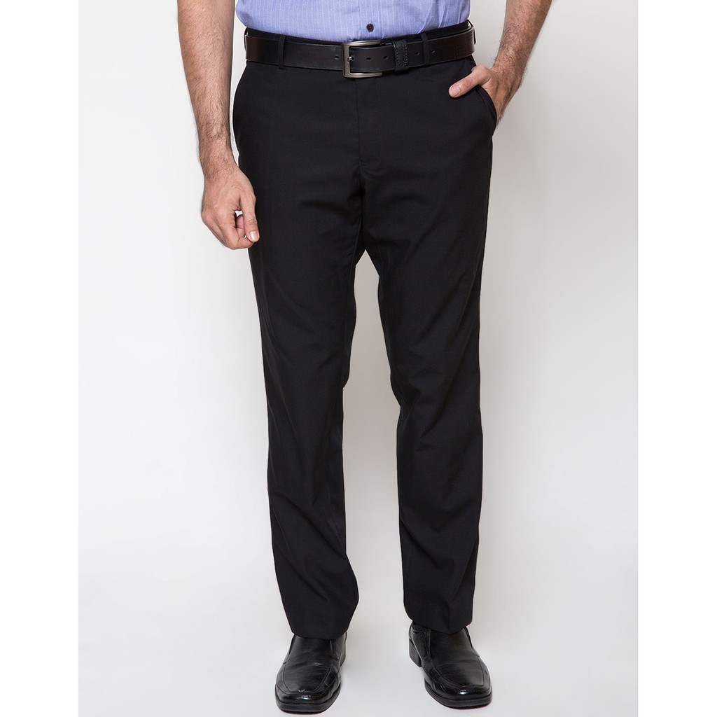 Cole Celana Panjang Formal Pria Slim Fit Plat Hitam