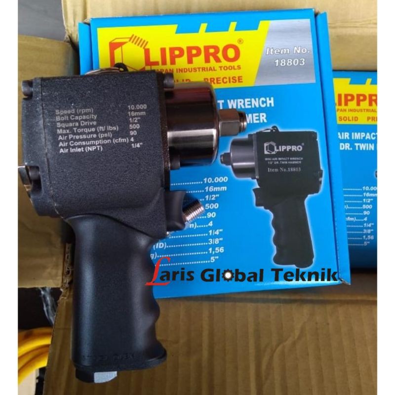 Air Impact Wrench Lippro JAPAN 0.5in Dr Twin Hammer 18803 LIPRO 10000