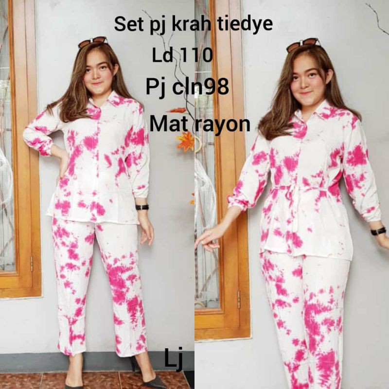 Setelan Celana Tiedye Lengan Panjang