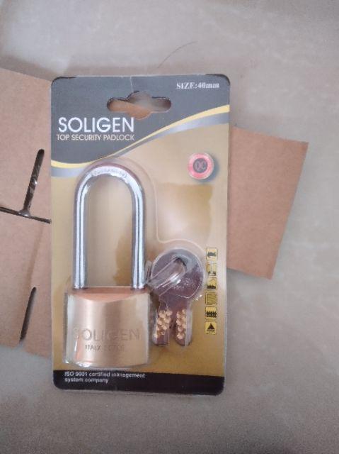 Gembok Pagar/rumah Leher Panjang Soligen Kuningan Asli 40 Mm 40mm