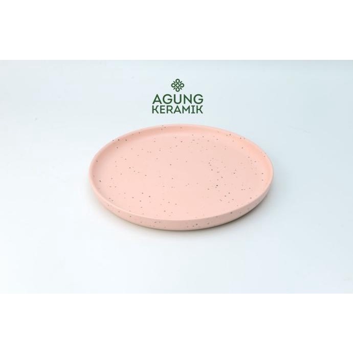 Piring Agung Keramik 9 " Pink Doff| Piring Kue Keramik