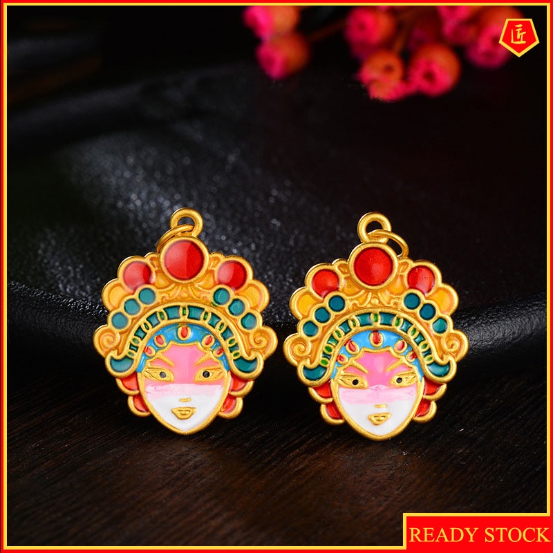 [Ready Stock]Chinese Peking Opera Facial Makeup Pendant Necklace Personality