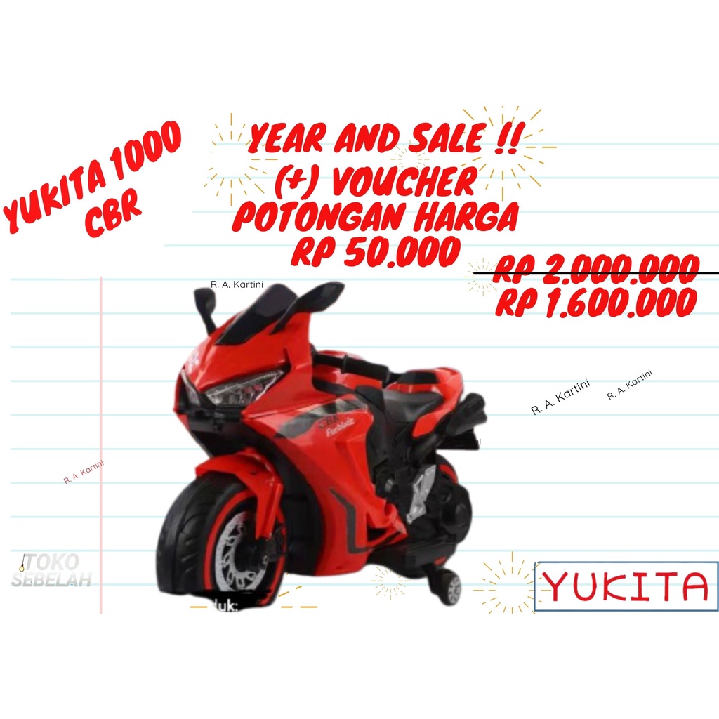 Mainan Anak Motor AKI YUKITA CBR - YUKITA 1000- Maenan Motoran Anak