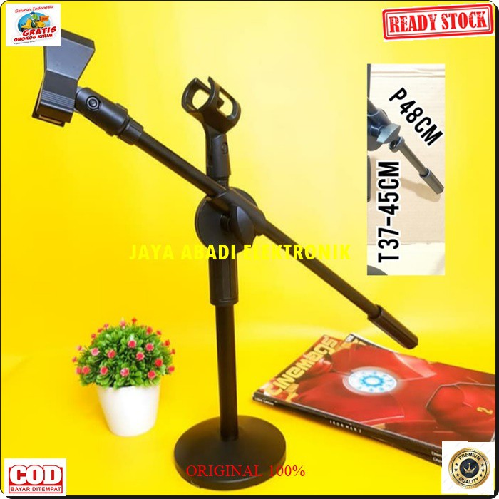 G432 Stand mic CABANG kaki bulat holder standing pendek dual microphone mik penyangga universal mikrophone tiang pegangan tripod bundar bulet double dobel paladin dobel HP G432  Garansi MIC TIDAK AKAN JATUH  Bisa segala MIC Stand Mic Meja kaki bu