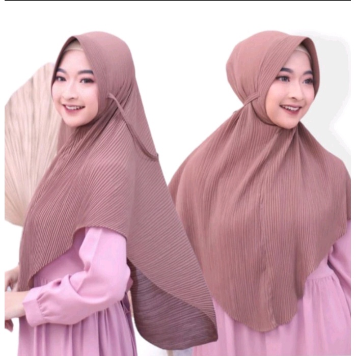 HIJAB BERGO PET CERUTTY PLISKET FULL 75x90 | MARYAM PLISKET FULL BAHAN CERUTTY BABYDOLL PREMIUM
