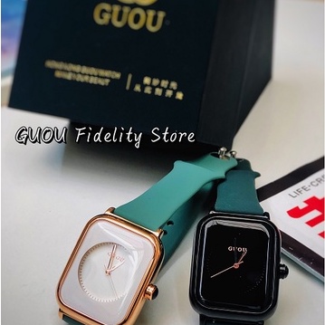 【Ready】100%ORI【COD】【GUOU Watch 】Jam tahan air  2022 Baru Jelly Desain Kecil Square Watch Waterproof Women's Watch Wanita Jelly menonton tali karet wanita menonton Korea menonton fashion women's Watch-2
