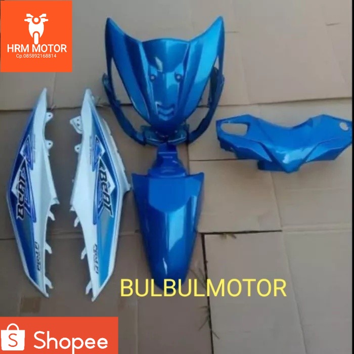 Cover Body Full Set Halus Motor Beat Fi 2013-2015 Biru - Hijau