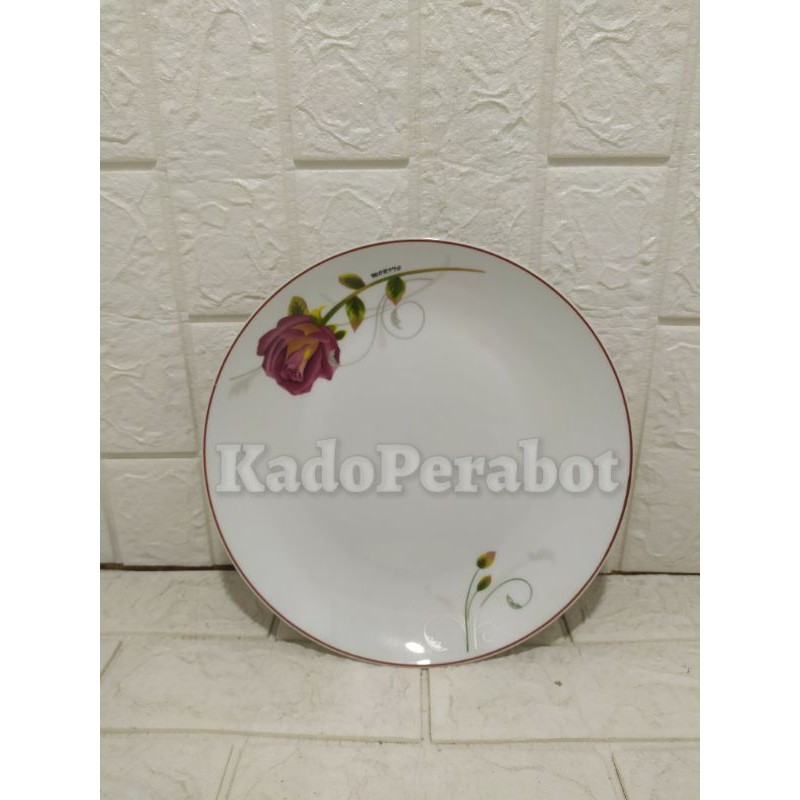 piring keramik bulan - piring keramik kembang - piring rose 1.5 inch