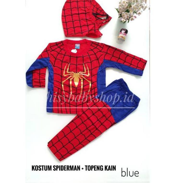 (Star PluS ANY 9Ap5Cx) Kostum baju anak spiderman topeng Kain Θ