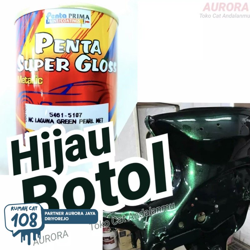 

Rumah Cat - Cat Penta Super Gloss NC Laguna Green Pearl Met 200ml Hijau Botol Metalik / Metallic Metalic Duco Duko Diko Semprot Mobil Sepeda Motor Ijo Gelap Rumah Cat Motor dan Mobil