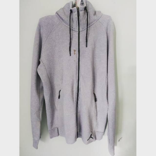 gray jordan zip up hoodie