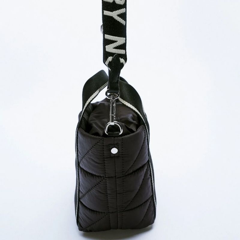 ZRA TEXT NYLON CITY CROSSBODY BAG