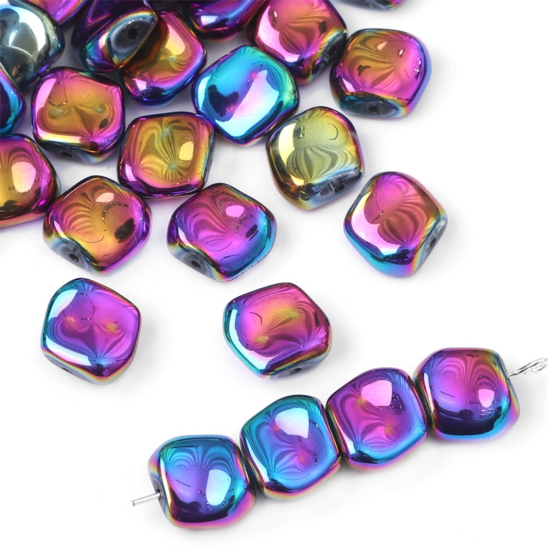 20pcs 12x11mm Manik-Manik Kristal Orthombic Warna Lapis Kaca Untuk Membuat Perhiasan Handmade DIY Aksesoris