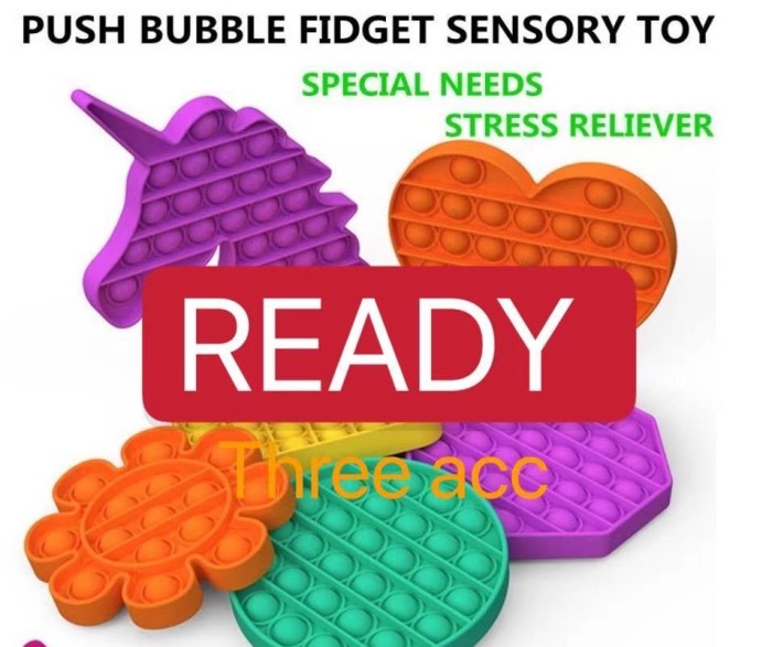 mainan anak pop It Fidget Toy toys Bubble Rainbow Series Ready Stock - BUNGA UNGU