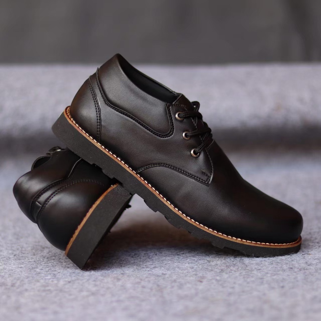 Sepatu Pantofel Tali Pria Series Formal Kulit Sintetis Sepatu Kerja Kantor Pantopel Oxford Casual Gereja Nikah Keren Remaja Dewasa Kekinian