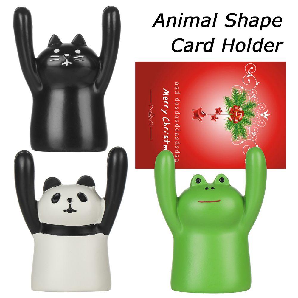 [POPULAR] Desktop Decoration Cartoon Photo Stand Office School Supplies Memo Clip Animal Card Holder Fashion Accessories Cute Frog Cat Table Numbers Holder Panda Note Holder