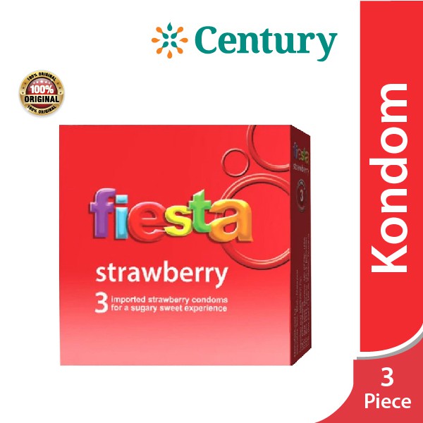 KONDOM FIESTA STRAWBERY 3'S / KONTRASEPSI / KB / PRIA /SEKALI PAKAI
