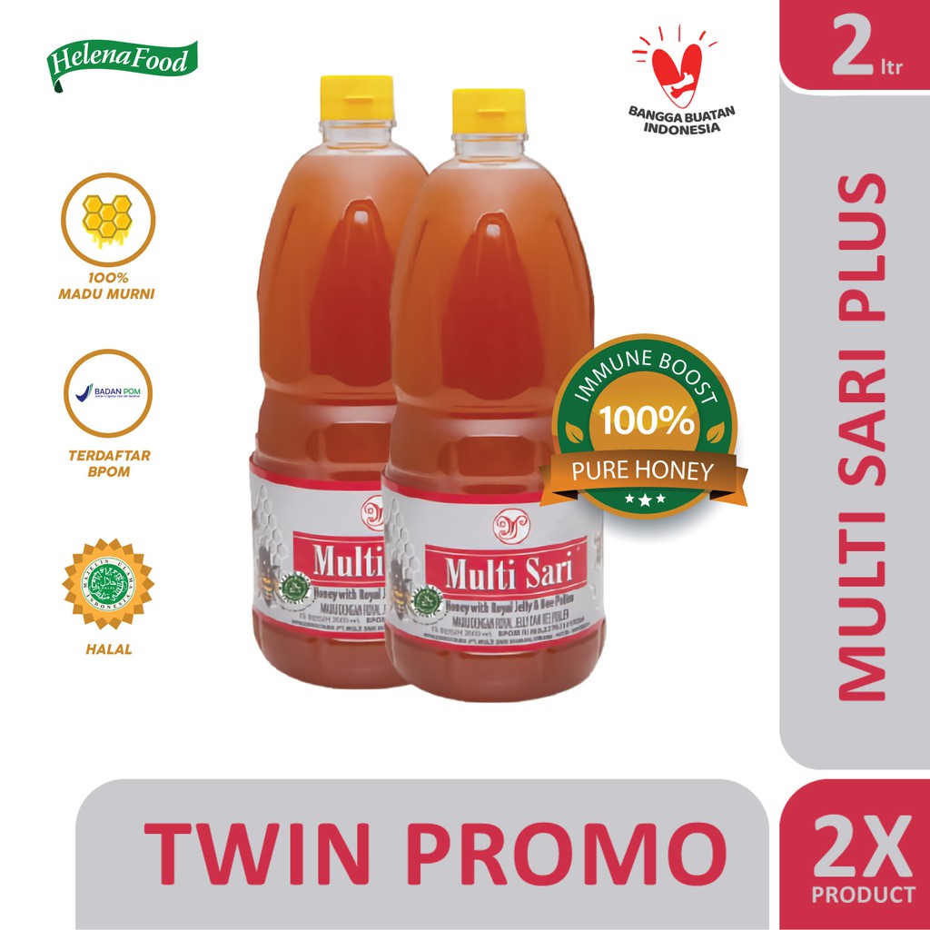 

Multisari Plus 2000 ml Madu Murni Asli Royal Jelly dan Bee Pollen ( Twin Promo )