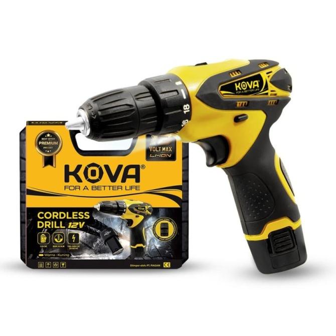 KOVA Mesin Bor Baterai Tangan Cordless Drill 12V