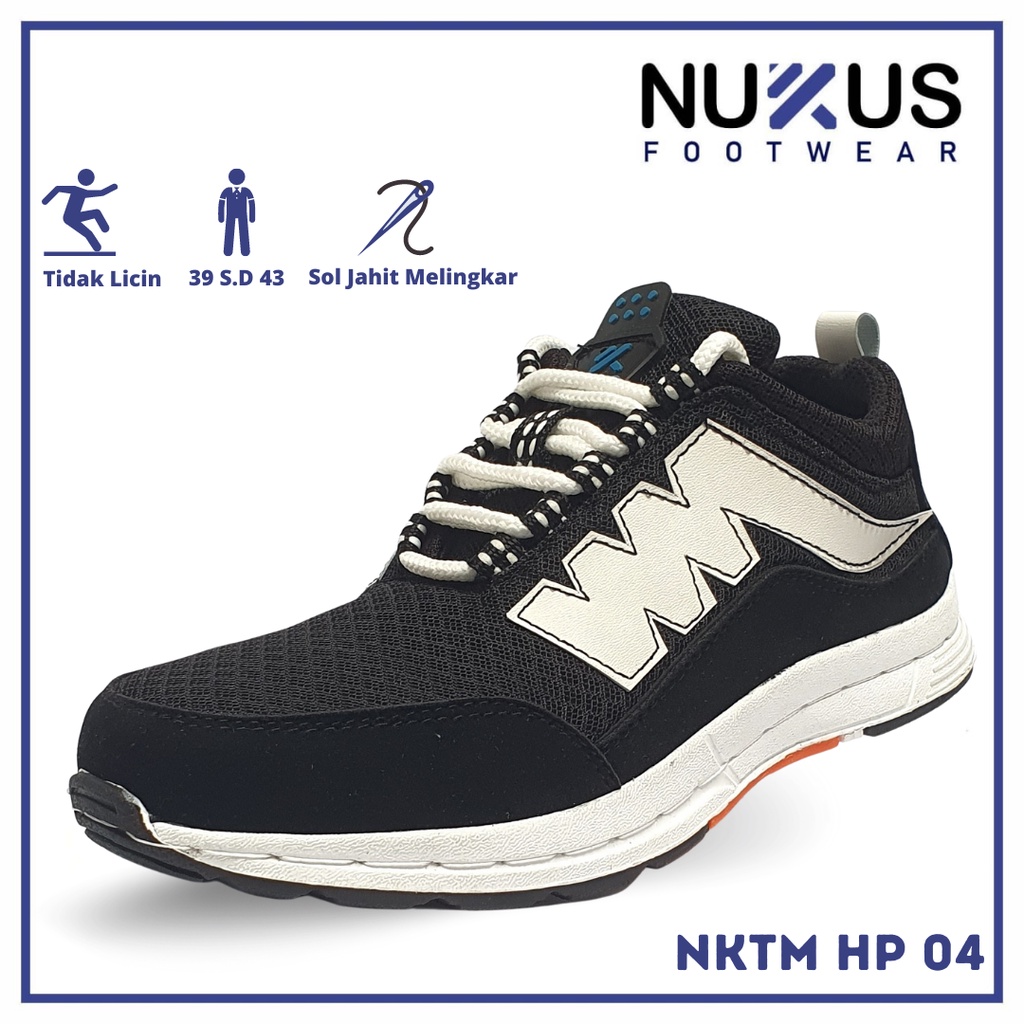 Nukus Sepatu Kets Running Pria Tali Putih - NKTM HP 04