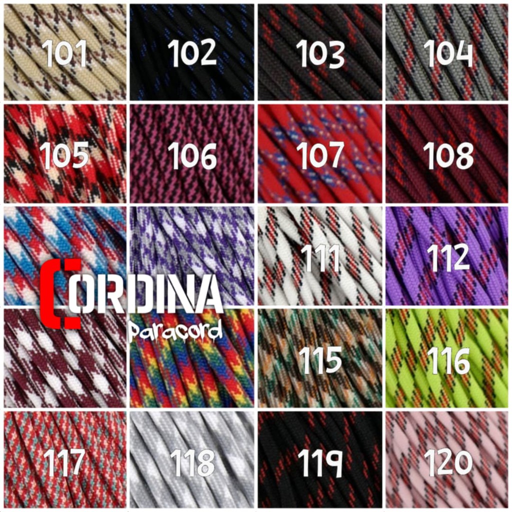 TALI PARACORD PERMETER 4MM 7 STRAND BAHAN KERAJINAN GELANG NO 101-120