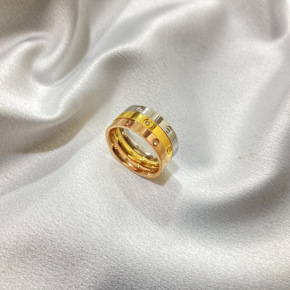 AIN Cincin Cartier aksesoris fashion perhiasan titanium asli wanita korea kualitas terbaik anti kara