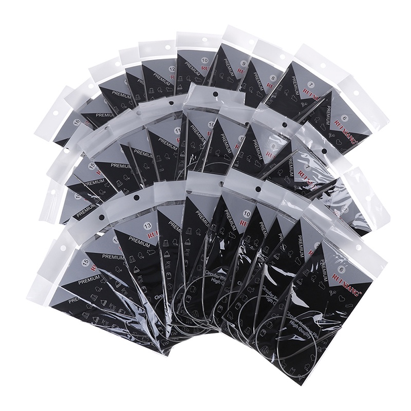 11pcs / set 6-16 43 / 65 / 80cm Jarum Rajut Sirkular Bahan stainless Steel