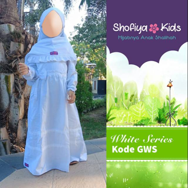 Baju putih gamis anak cantik shofiya kids
