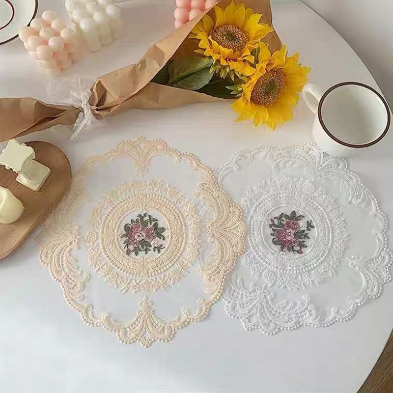 Taplak Meja Makan Bordir Renda Retro Lace Placemat Table Mat Lace