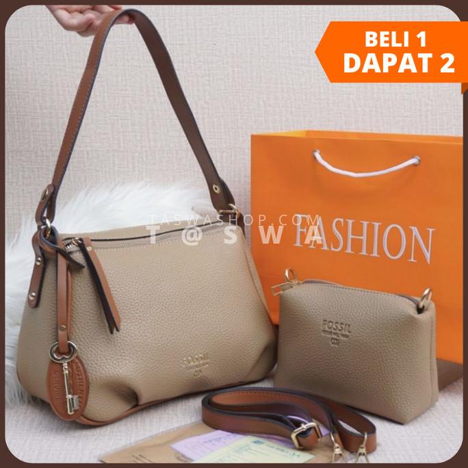 BARU Tas Fossil 2 in 1 Selempang Wanita Import Tas batam Tas handbag