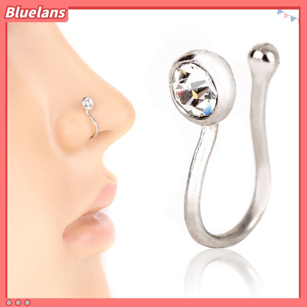 Bluelans Fashion No-piercing Ear Lip Hoop Ring Women Chic Fake Nose Clip Jewelry