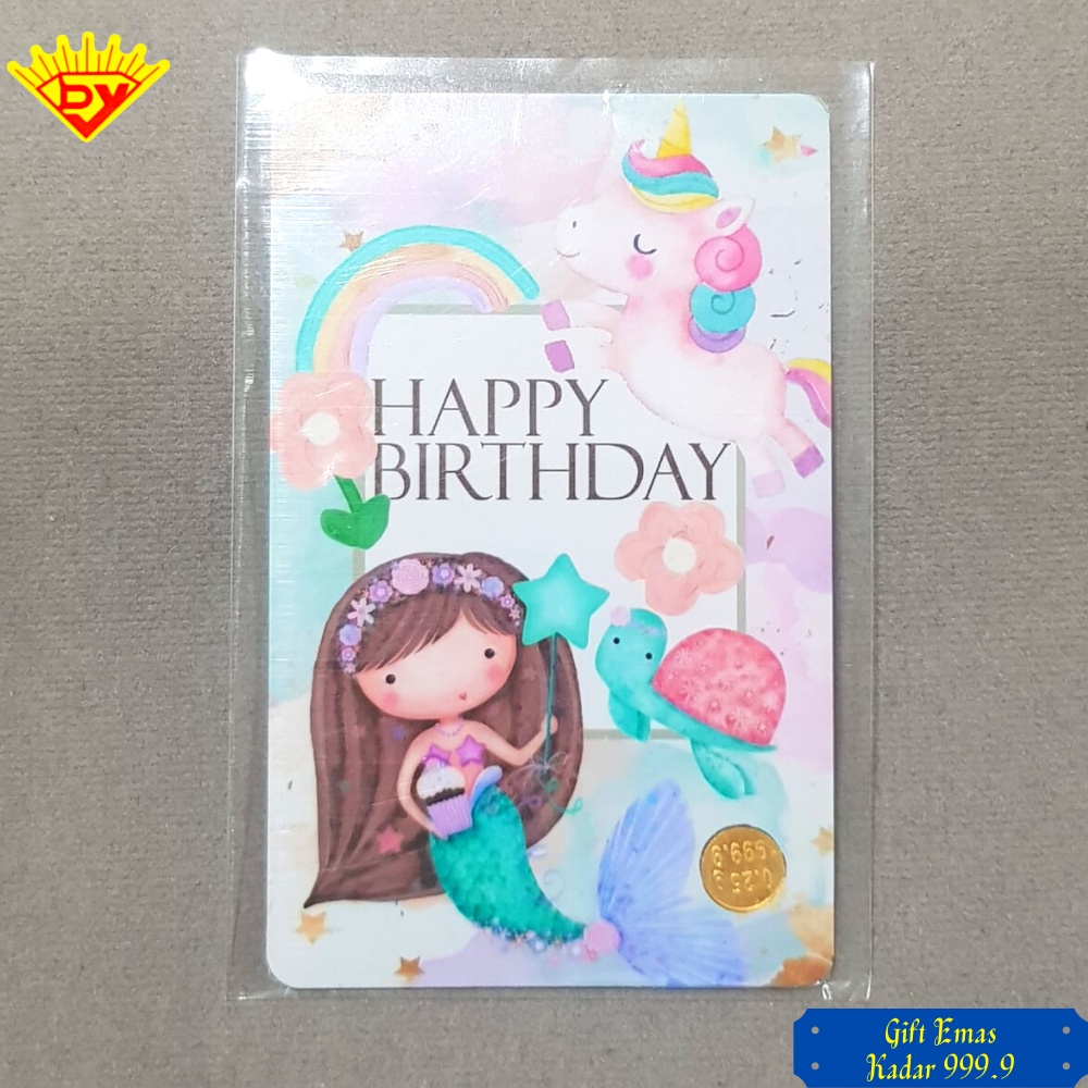 Gift Kado Emas 0.25 Gram Happy Birthday Girl Buat Perempuan