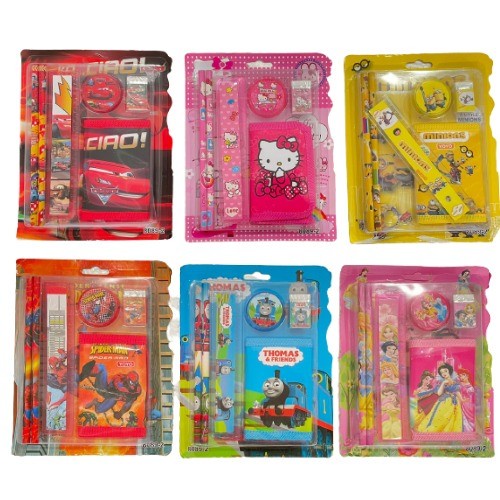 

Set Pensil Pulpen Alat Tulis Sekolah Anak+Dompet Anak Stationery Set Alat Tulis Kartun Anak 6IN1