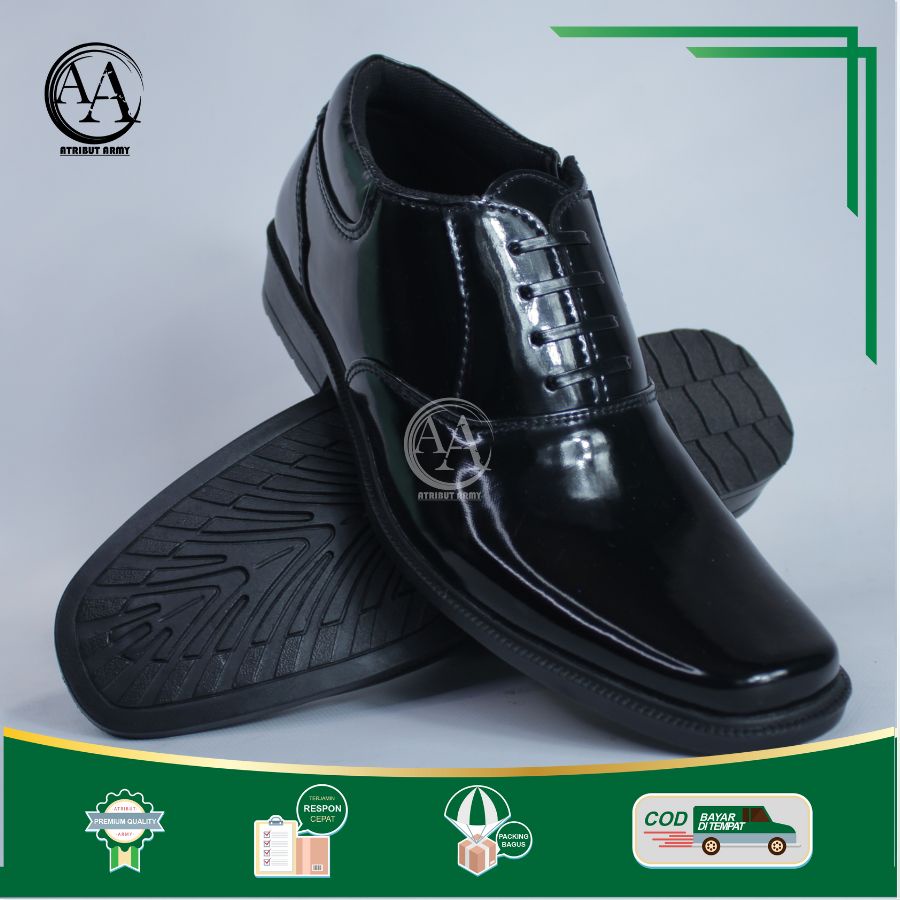 SEPATU PDH POLRI 02 DINAS PRIA SEPATU PDH PENDEK FANTOFEL POLISI SECURITY SATPAM / PANTOFEL KERJA - DP02